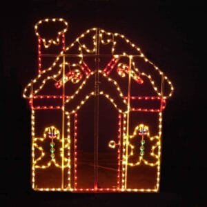 10' Gingerbread House Holiday Light Display