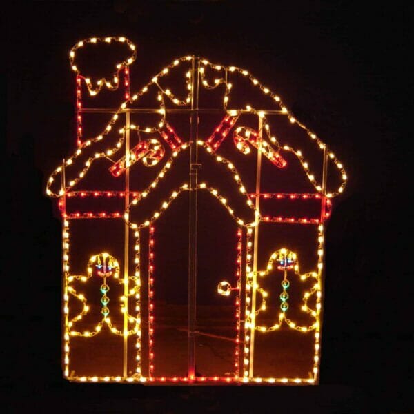 10' Gingerbread House Holiday Light Display