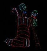 12' Animated Stocking And Elf Holiday Light Display