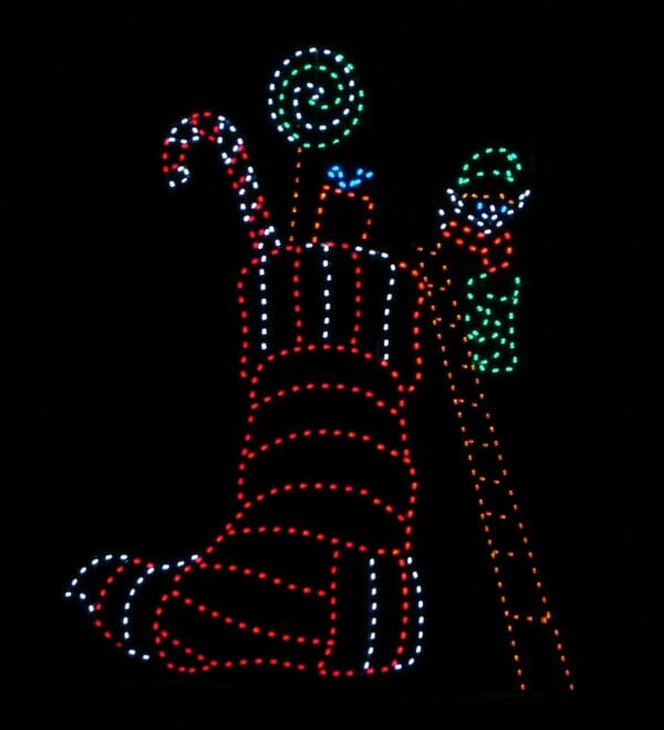 12' Animated Stocking And Elf Holiday Light Display