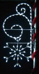 3' Silhouette Snowflake With Scroll Holiday Light Display