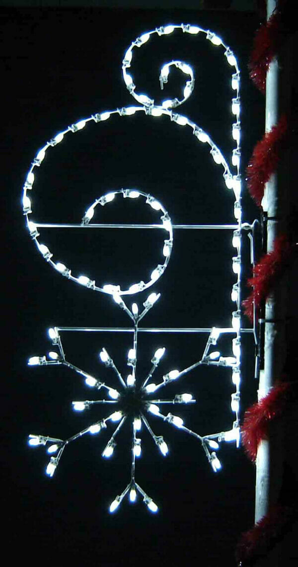 3' Silhouette Snowflake With Scroll Holiday Light Display