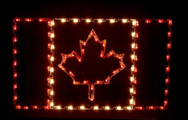 3' Canadian Flag Holiday Light Display