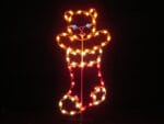 4' Silhouette Bear In Stocking Holiday Light Display