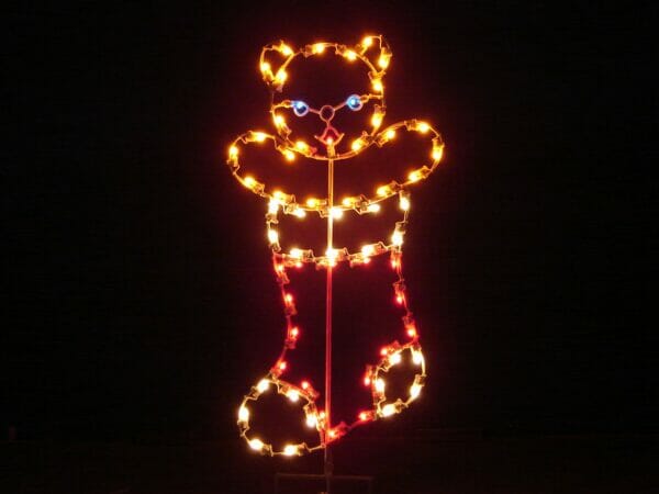 4' Silhouette Bear In Stocking Holiday Light Display