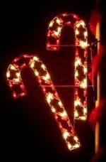 4' Silhouette Double Candy Canes Holiday Light Display