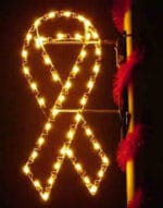 4' Silhouette Yellow Ribbon Pole Mount Holiday Light Display