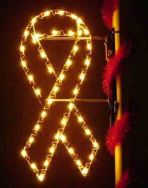 4' Silhouette Yellow Ribbon Pole Mount Holiday Light Display