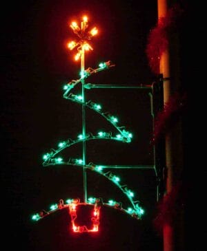 4' Zig Zag Christmas Tree Pole Mount Holiday Light Display
