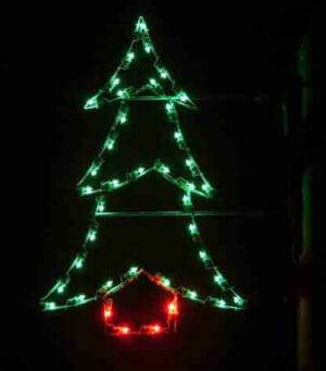 4' Christmas Tree Pole Mount Holiday Light Display