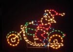 SANTA RIDING MOTORCYCLE