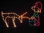 5' Elf Feeding Deer Holiday Light Display