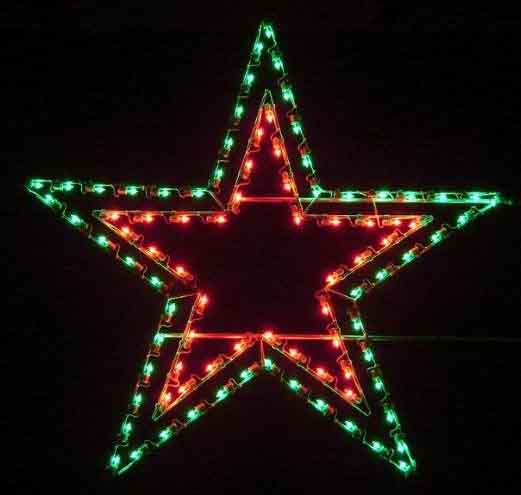 5' Silhouette Double Star Holiday Light Display