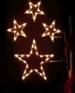 5' Silhouette Four Star Cluster Holiday Light Display