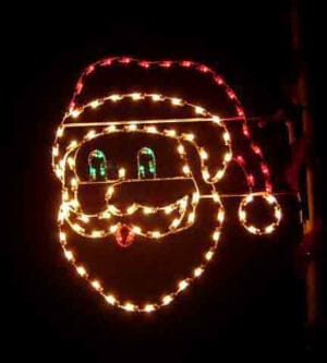 5' Santa Face Pole Mount Holiday Light Display