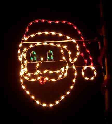 5' Santa Face Pole Mount Holiday Light Display