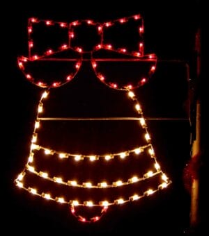 5' Silhouette Bell With Bow Holiday Light Display