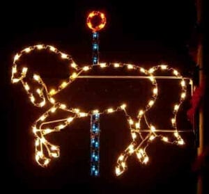 5' Carousel Horse Pole Mount Holiday Light Display