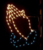 5' Silhouette Praying Hands Pole Mount Holiday Light Display