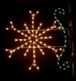 5' Silhouette Standard Snowflake With Enhancer Holiday Light Display