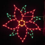 5' Silhouette Poinsettia Pole Mount Holiday Light Display