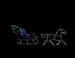 5' Animated Yuletide Horse And Sleigh Holiday Light Display