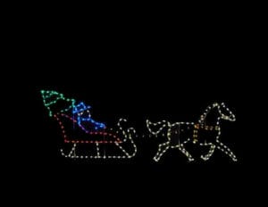 5' Animated Yuletide Horse And Sleigh Holiday Light Display