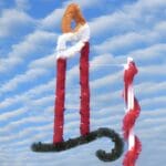 5' Garland Candle Pole Mount Holiday Light Display