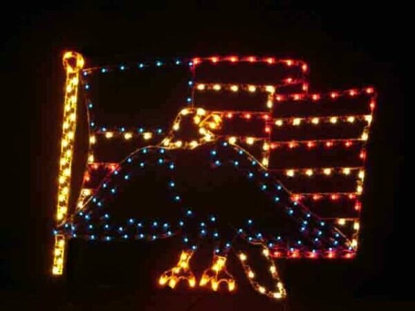 5 X 6 FOOT SILHOUETTE EAGLE with FLAG