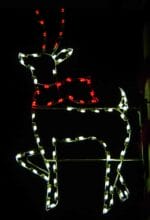 6' Silhouette Deer With Scarf Holiday Light Display
