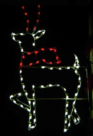 6' Silhouette Deer With Scarf Holiday Light Display