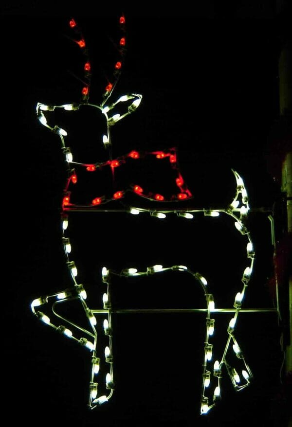 6' Silhouette Deer With Scarf Holiday Light Display