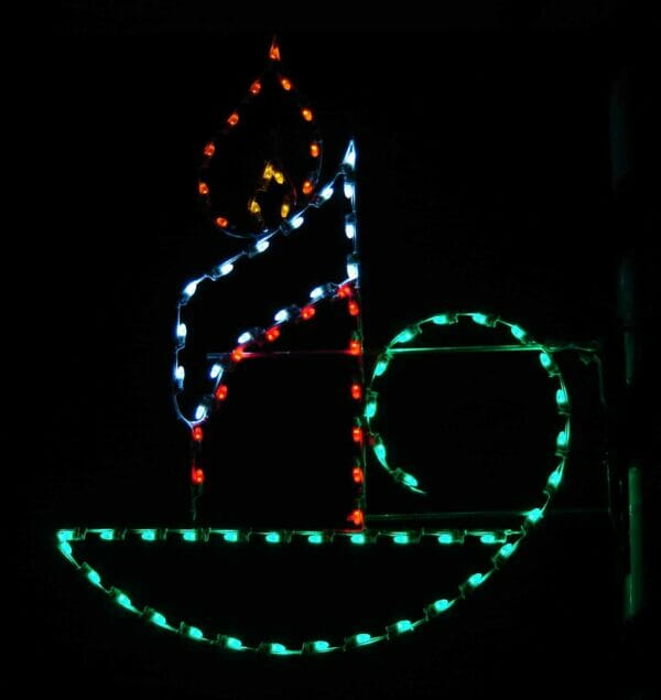 6' Designer Candle Pole Mount Holiday Light Display