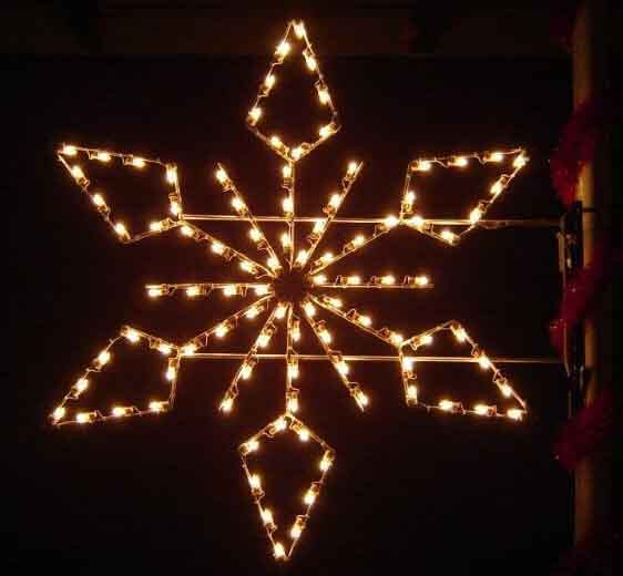 6' Silhouette Diamond Snowflake Holiday Light Display