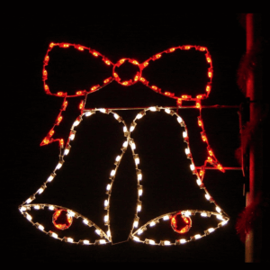 6' Silhouette Double Bell Holiday Light Display