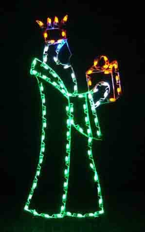 6' Teal King With Box Holiday Light Display