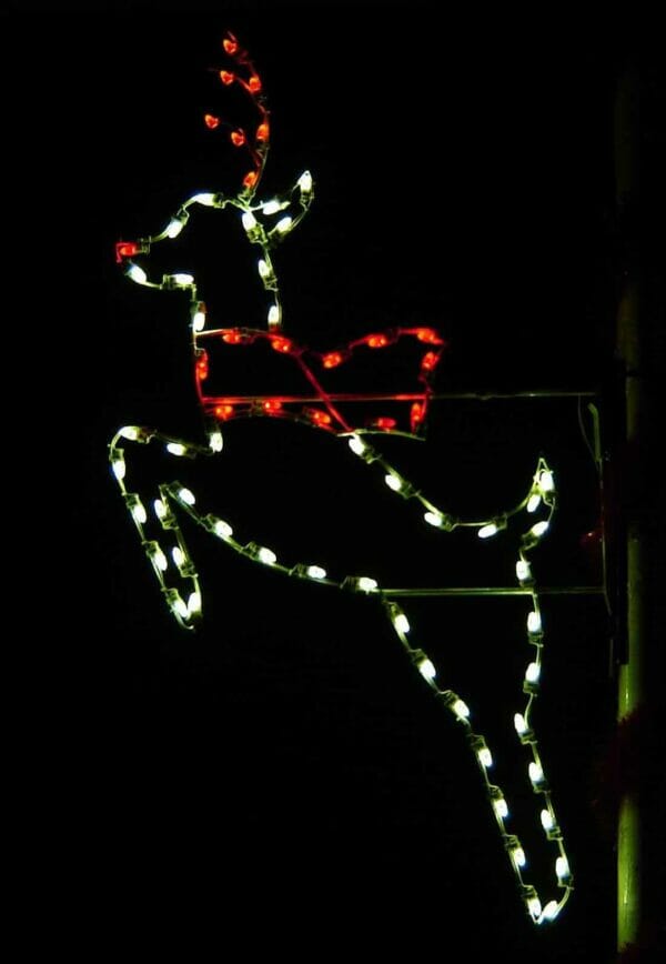 6' Silhouette Leaping Deer With Scarf Holiday Light Display