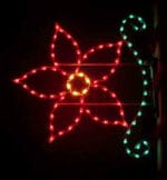 6' Poinsettia With Enhancer Pole Mount Holiday Light Display