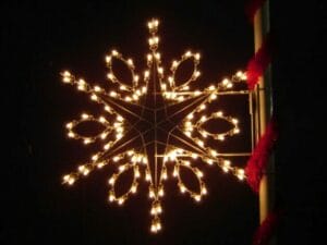 6' Silhouette Teardrop Snowflake Holiday Light Display