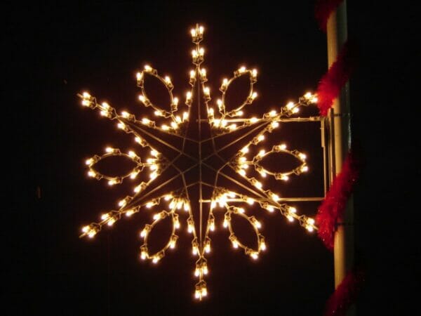 6' Silhouette Teardrop Snowflake Holiday Light Display