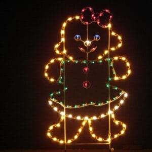6' Gingerbread Girl Holiday Light Display