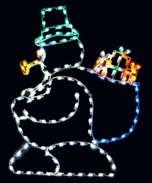 6' Snowman With Bag Holiday Light Display