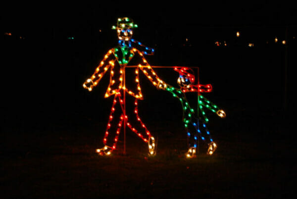 6.5' Man With Boy Skater Holiday Light Display