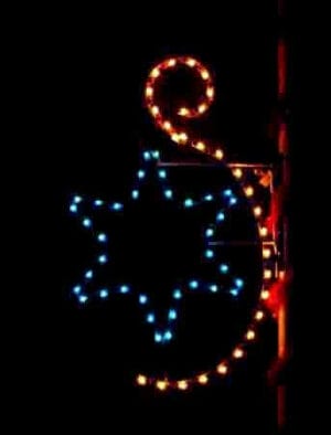 6.5' Silhouette Star With Scroll Holiday Light Display