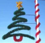7' Garland Zig Zag Tree Pole Mount Holiday Light Display