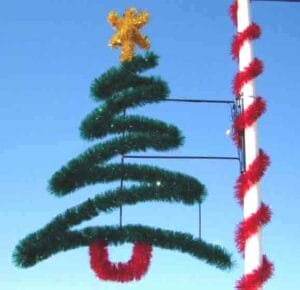 7' Garland Zig Zag Tree Pole Mount Holiday Light Display