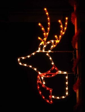 7' Silhouette Deer Head Holiday Light Display