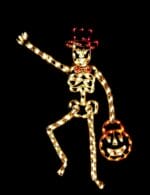 7' Skeleton with Hat Halloween Light Display