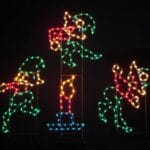 8' Animated Elf Jumping Candle Holiday Light Display