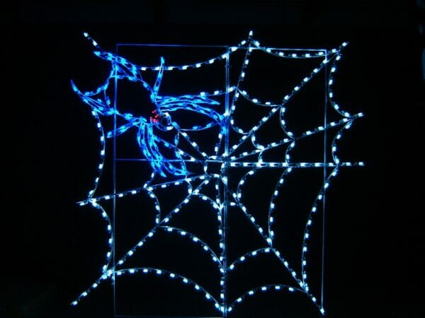 8' Spider And Web Halloween Light Display